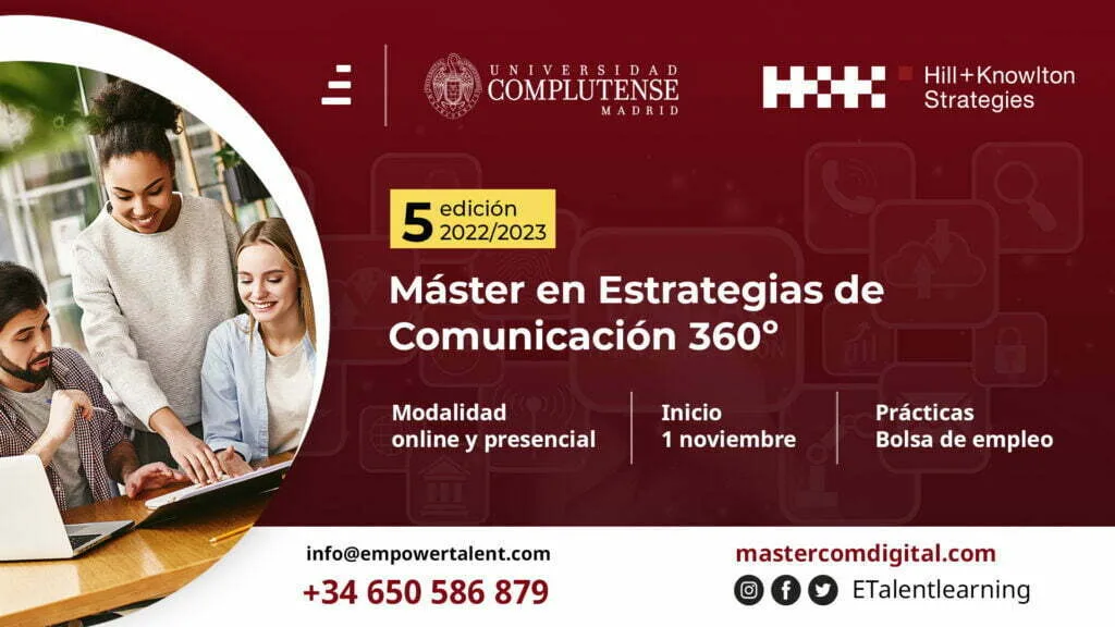 Comunicación digital y Top 5 áreas de crecimiento profesional. 1 Master Comunicación Digital