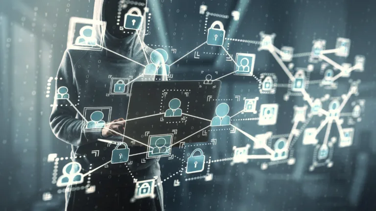 ¡Protege tu mundo digital! Consejos prácticos contra el Phishing 1 Ilustración de un usuario detectando un intento de phishing en su correo electrónico, con advertencias de seguridad en pantalla. Protege tu mundo digital con buenas prácticas de ciberseguridad. 🚀🔐